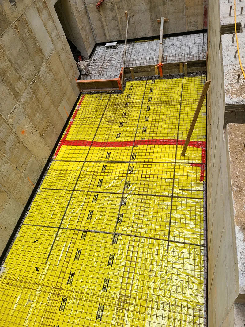 Vapor barrier & rebar
